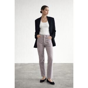 We The Free Mauve Corduroy Button Fly Pants Mid Rise Slim Straight Leg Size 29